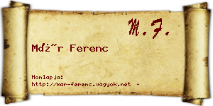 Már Ferenc névjegykártya